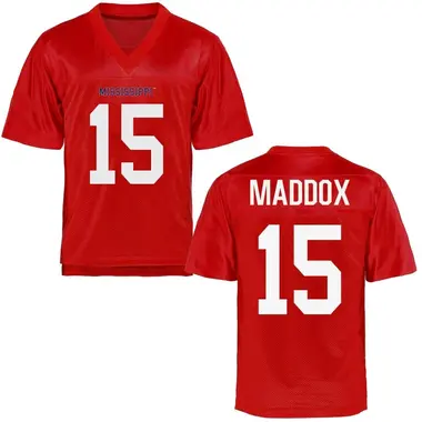 AJ Maddox Men's Ole Miss Rebels Cardinal Football College Jersey - Game