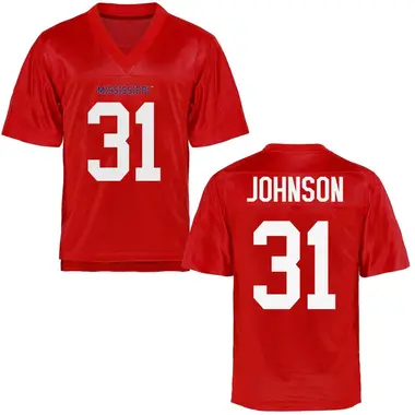 Antione Johnson Men's Ole Miss Rebels Cardinal Football College Jersey - Game