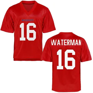 Braden Waterman Men's Ole Miss Rebels Cardinal Football College Jersey - Game