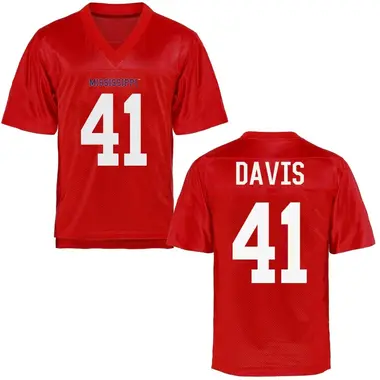 Caden Davis Men's Ole Miss Rebels Cardinal Football College Jersey - Game