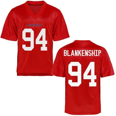 Caleb Blankenship Men's Ole Miss Rebels Cardinal Football College Jersey - Game