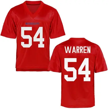 Caleb Warren Men's Ole Miss Rebels Cardinal Football College Jersey - Game