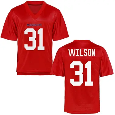 Calvin Wilson Men's Ole Miss Rebels Cardinal Football College Jersey - Game