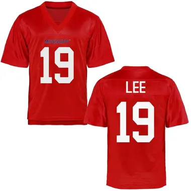 Cayden Lee Youth Ole Miss Rebels Cardinal Football College Jersey - Game