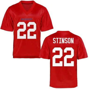 Jarell Stinson Youth Ole Miss Rebels Cardinal Football College Jersey - Game