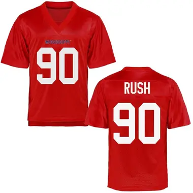 Jeffery Rush Men's Ole Miss Rebels Cardinal Football College Jersey - Game