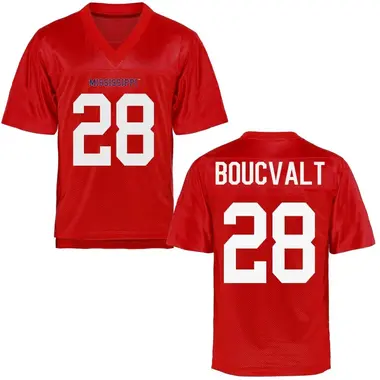 Lex Boucvalt Youth Ole Miss Rebels Cardinal Football College Jersey - Replica