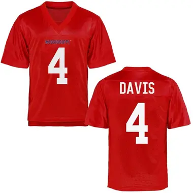 Micah Davis Men's Ole Miss Rebels Cardinal Football College Jersey - Game