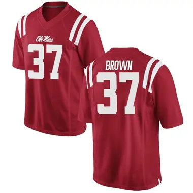 Red AJ Brown Men's Ole Miss Rebels Football College Jersey - Game