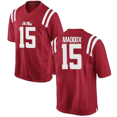 Red AJ Maddox Men's Ole Miss Rebels Football College Jersey - Game