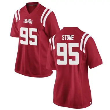 Red Akelo Stone Women's Ole Miss Rebels Football College Jersey - Game