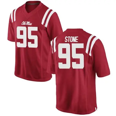 Red Akelo Stone Youth Ole Miss Rebels Football College Jersey - Replica