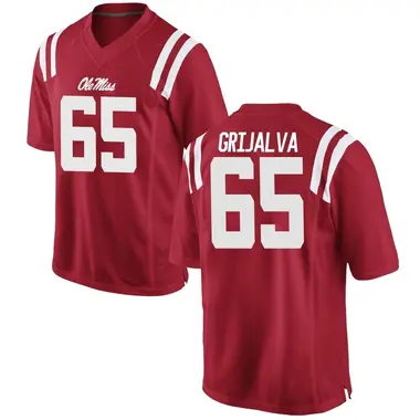 Red Alec Grijalva Men's Ole Miss Rebels Football College Jersey - Game