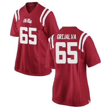 Red Alec Grijalva Women's Ole Miss Rebels Football College Jersey - Game