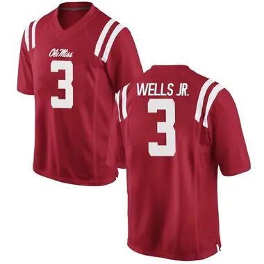 Red Antwane Wells Jr. Men's Ole Miss Rebels Football College Jersey - Game