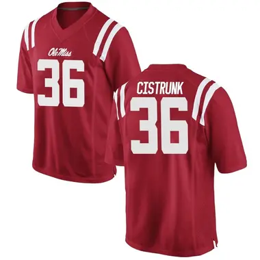 Red Ashanti Cistrunk Men's Ole Miss Rebels Football College Jersey - Game