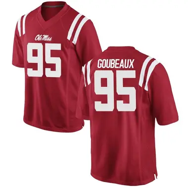 Red Ben Goubeaux Men's Ole Miss Rebels Football College Jersey - Game