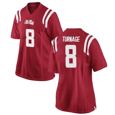 Red Brandon Turnage Women's Ole Miss Rebels Football College Jersey - Game