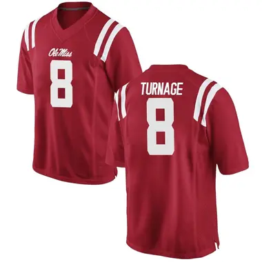 Red Brandon Turnage Youth Ole Miss Rebels Football College Jersey - Game