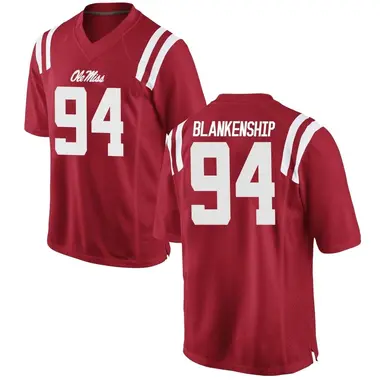 Red Caleb Blankenship Men's Ole Miss Rebels Football College Jersey - Game