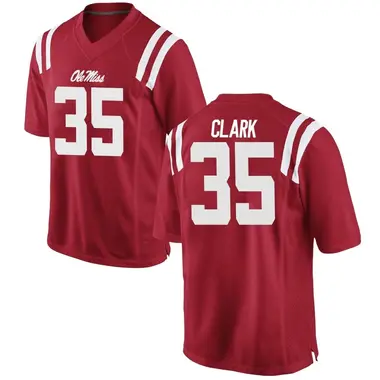 Red Cam Clark Men's Ole Miss Rebels Football College Jersey - Game