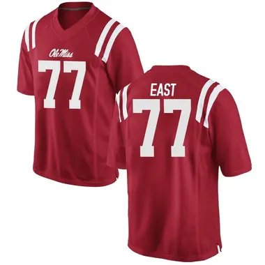 Red Cam East Men's Ole Miss Rebels Football College Jersey - Game