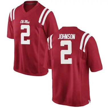 Red Cedric Johnson Men's Ole Miss Rebels Football College Jersey - Game