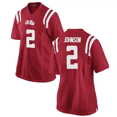 Red Cedric Johnson Women's Ole Miss Rebels Football College Jersey - Game