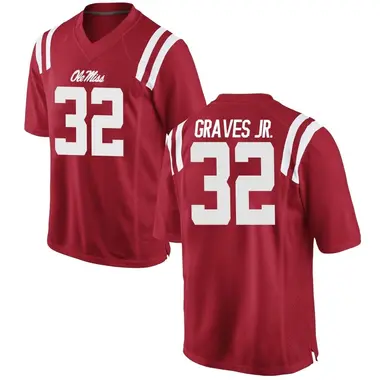 Red Chris Graves Jr. Men's Ole Miss Rebels Football College Jersey - Game