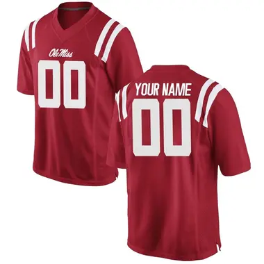 Red Custom Men's Ole Miss Rebels Football College Jersey - Game