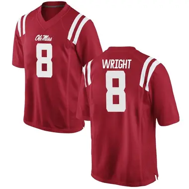 Red Dae'Quan Wright Men's Ole Miss Rebels Football College Jersey - Game