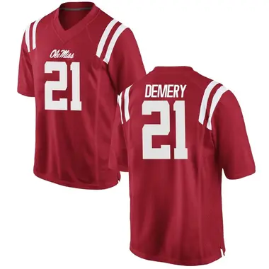 Red Daniel Demery Men's Ole Miss Rebels Football College Jersey - Game