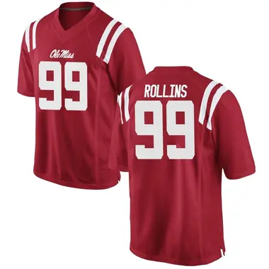 Red Desanto Rollins Men's Ole Miss Rebels DeSanto Rollins Football College Jersey - Game