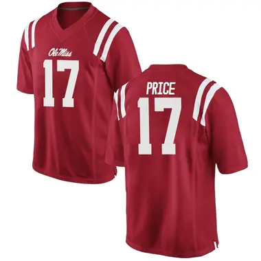 Red Devin Price Men's Ole Miss Rebels Football College Jersey - Game