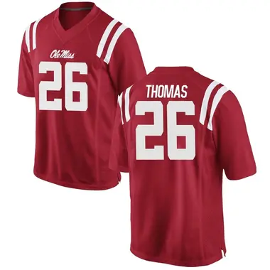 Red Domonique Thomas Men's Ole Miss Rebels Football College Jersey - Game