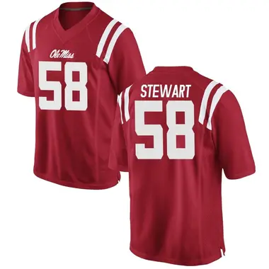 Red Elliot Stewart Men's Ole Miss Rebels Football College Jersey - Replica