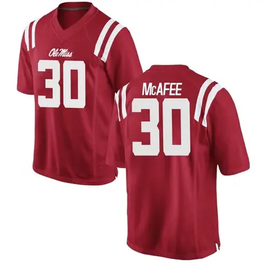 Red Fred McAfee Men's Ole Miss Rebels Football College Jersey - Game