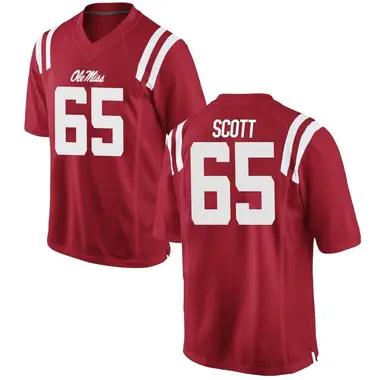 Red Gerquan Scott Men's Ole Miss Rebels Football College Jersey - Game