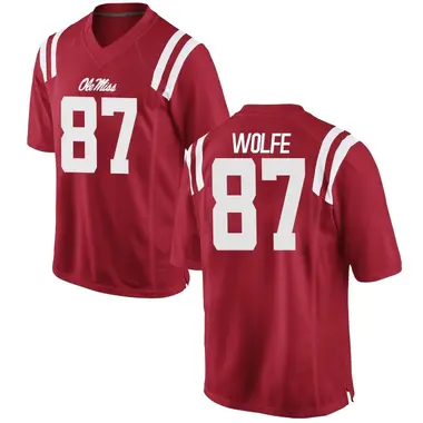 Red Hudson Wolfe Men's Ole Miss Rebels Football College Jersey - Replica