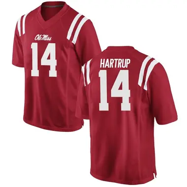 Red Izaiah Hartrup Men's Ole Miss Rebels Football College Jersey - Game