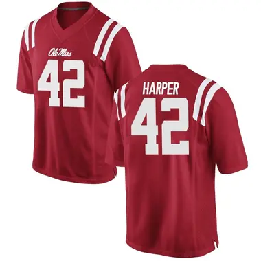 Red Jack Harper Men's Ole Miss Rebels Football College Jersey - Game