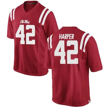 Red Jack Harper Youth Ole Miss Rebels Football College Jersey - Replica