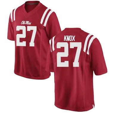 Red Jalen Knox Men's Ole Miss Rebels Football College Jersey - Game