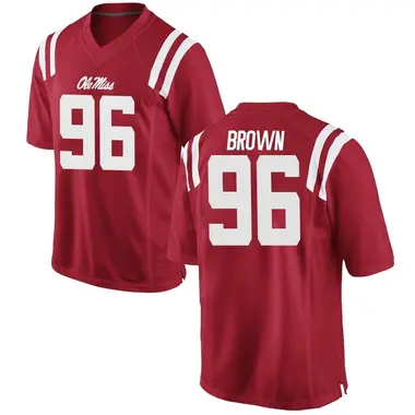 Red Jamarious Brown Men's Ole Miss Rebels Football College Jersey - Game