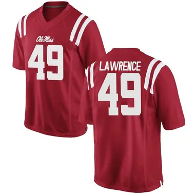 Red Jared Lawrence Men's Ole Miss Rebels Football College Jersey - Game