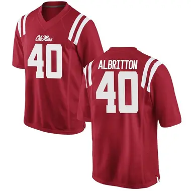 Red Jason Albritton Men's Ole Miss Rebels Football College Jersey - Game