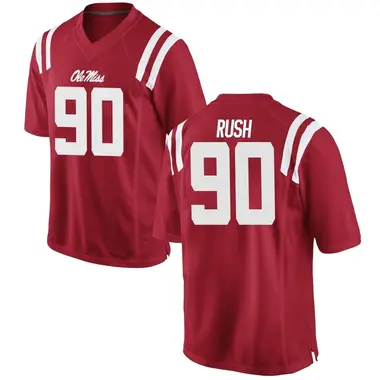 Red Jeffery Rush Men's Ole Miss Rebels Football College Jersey - Game