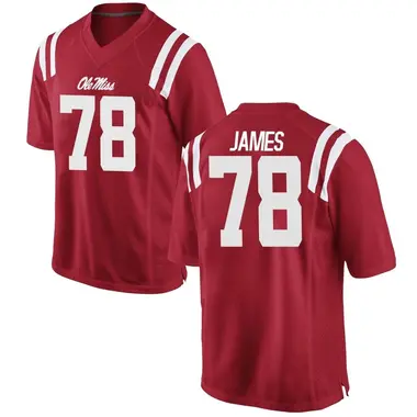 Red Jeremy James Men's Ole Miss Rebels Football College Jersey - Replica