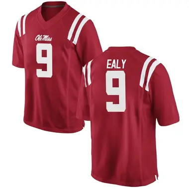 Red Jerrion Ealy Men's Ole Miss Rebels Football College Jersey - Game