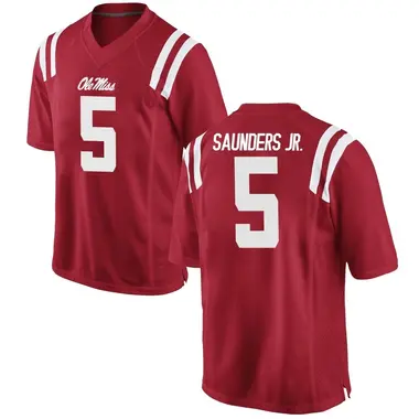 Red John Saunders Jr. Men's Ole Miss Rebels Football College Jersey - Game